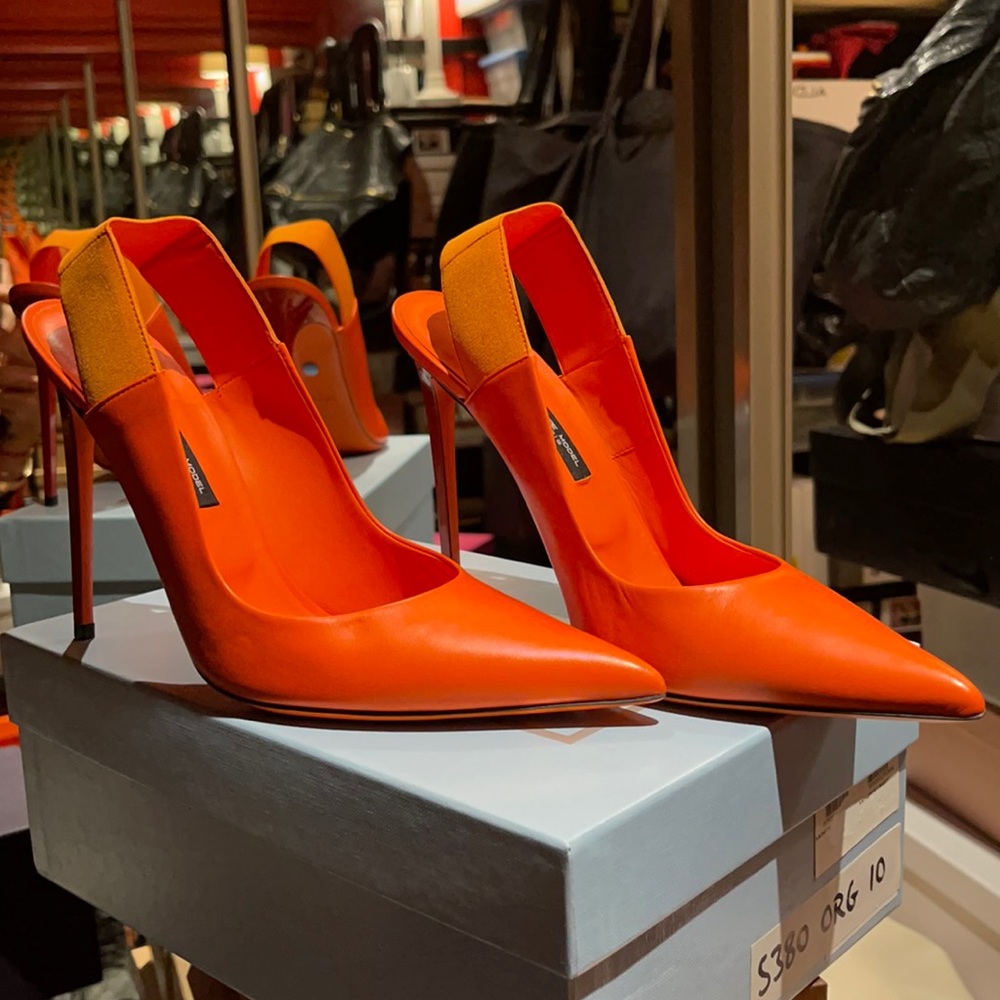 Philippe Model Orange Slingback Heels